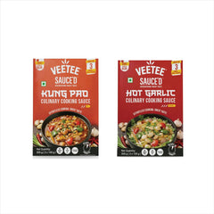 Kung Pao + Hot Garlic Culinary Cooking Sauce | Ready to Cook Gravy + Stir Fry | (6 x 100g)