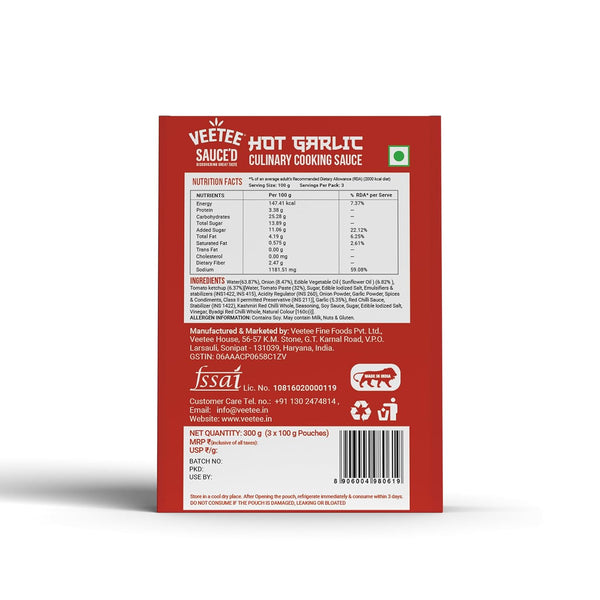 Szechuan + Hot Garlic Culinary Cooking Sauce | Ready to Cook Gravy + Stir Fry | (6 x 100g)